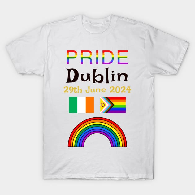 Pride Dublin Ireland 2024 T-Shirt by Hedgehog Bubbles
